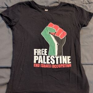 Kids Black 'Free Palestine' Graphic Tee